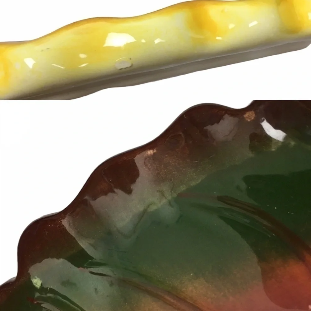 HARVEST Leaf Design Serving Set Thanksgiving Creamer Sugar Salt Pepper Ceramic